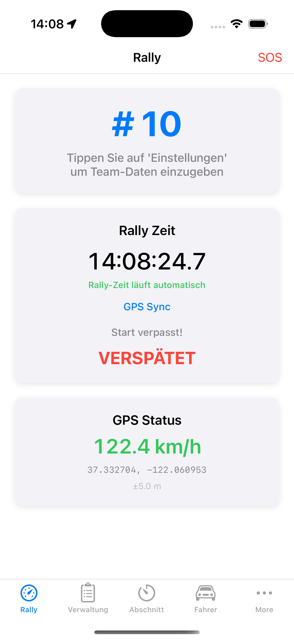 OldTimer Rally Timer Dashboard